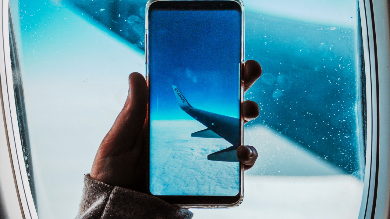 航班, 车灯, 窗口, Azure, 小工具 壁纸 1280x720 允许