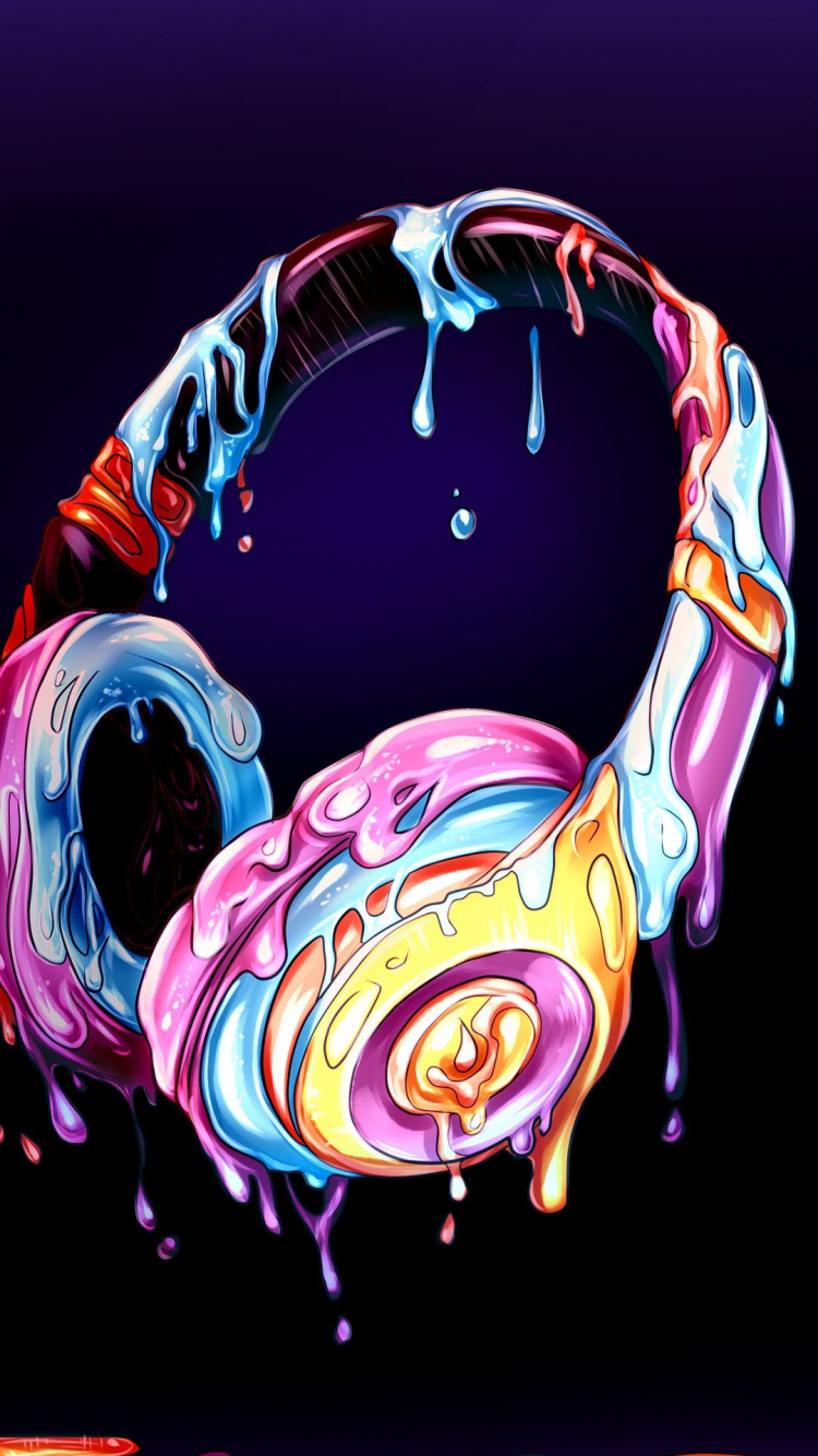 Coole Kopfhörerkunst, Kopfhörer, Kunst, Abstrakte Kunst, Illustration. Wallpaper in 750x1334 Resolution