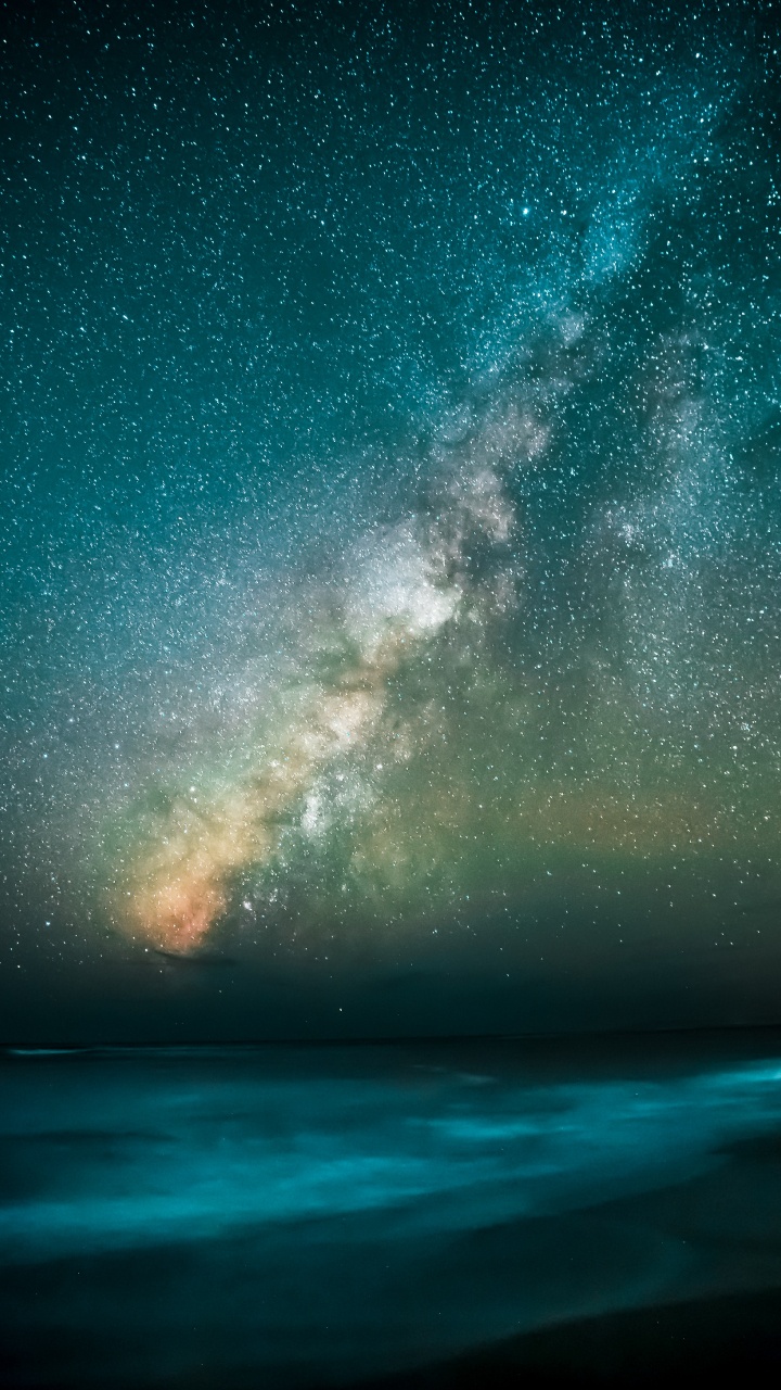 Hombre Mirando la Vía Láctea, Vía Láctea, Tierra, Galaxia, Estrella. Wallpaper in 720x1280 Resolution