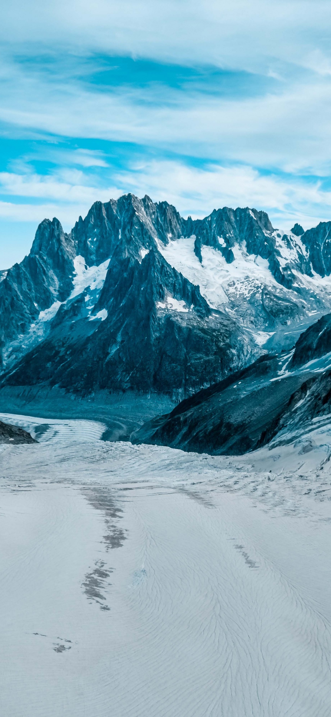 Mer de Glace, Les Reliefs Montagneux, le Relief Glaciaire, Glacier, Gamme de Montagne. Wallpaper in 1125x2436 Resolution