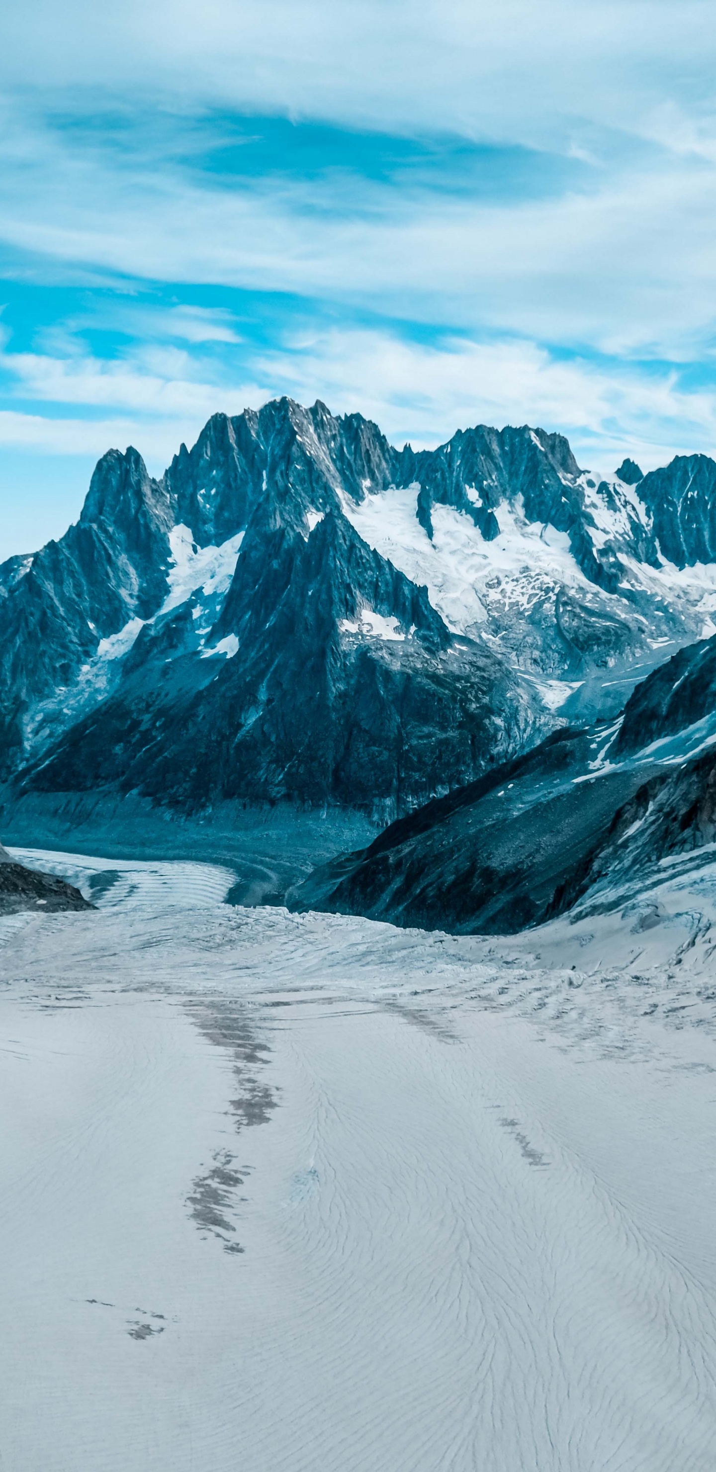Mer de Glace, Les Reliefs Montagneux, le Relief Glaciaire, Glacier, Gamme de Montagne. Wallpaper in 1440x2960 Resolution