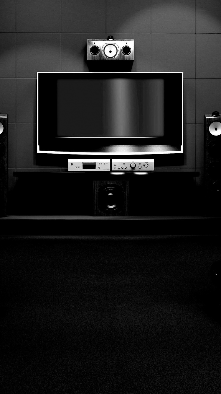 Black and Silver Crt tv on Black Wooden Table. Wallpaper in 750x1334 Resolution
