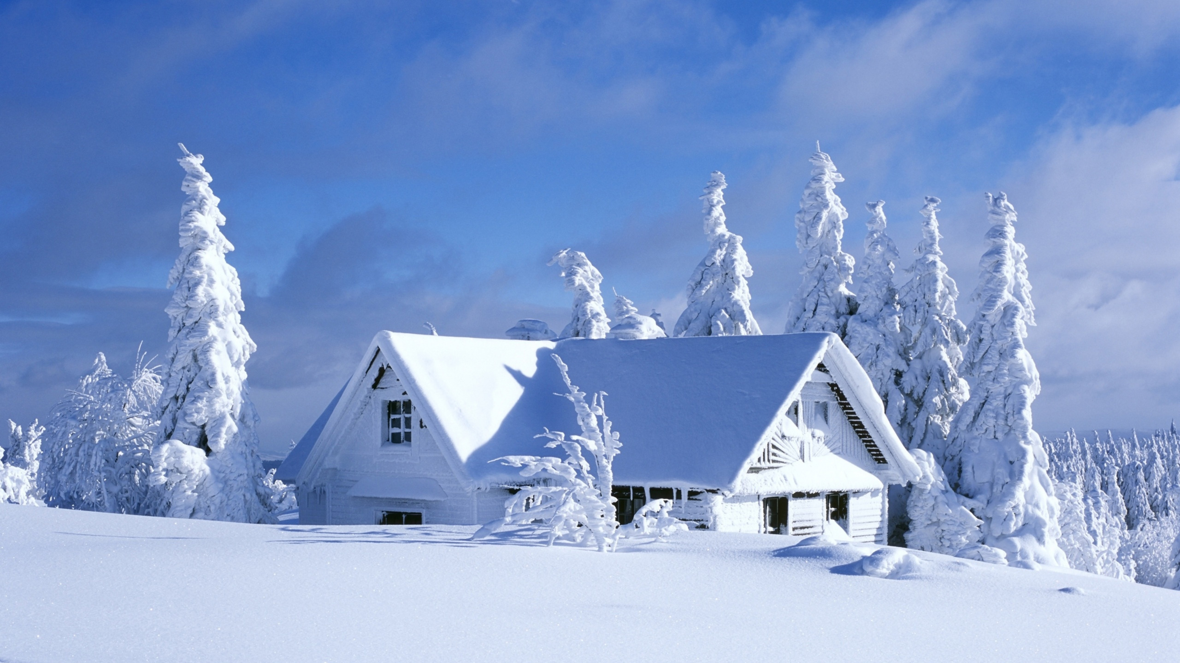 Neige, Hiver, Congélation, Gel, Architecture. Wallpaper in 3840x2160 Resolution