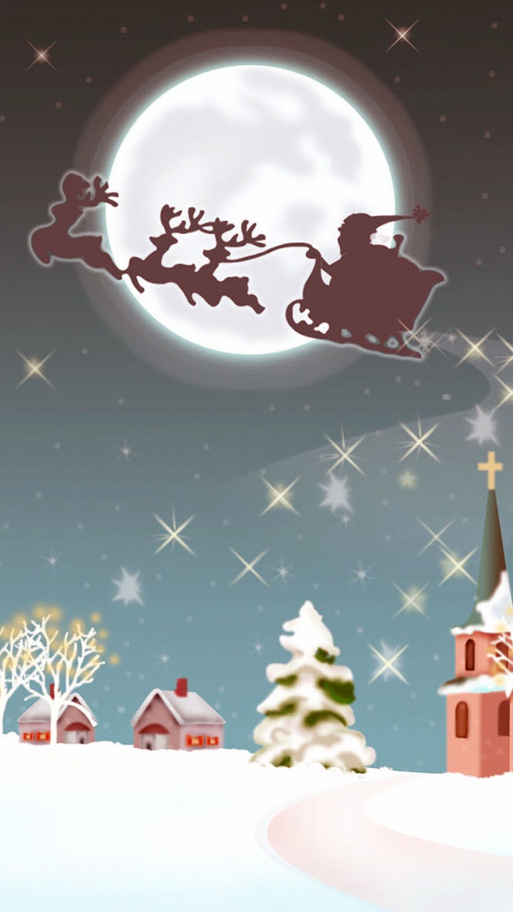 Le Jour De Noël, Santa Claus, Hiver, Illustration, Événement. Wallpaper in 720x1280 Resolution