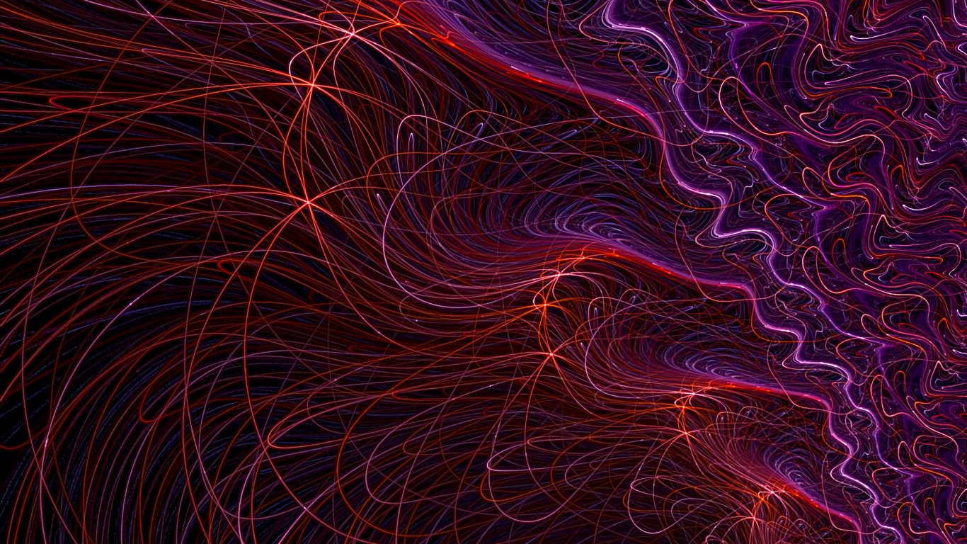 Lumières Rouges et Bleues Sur Fond Noir. Wallpaper in 1366x768 Resolution