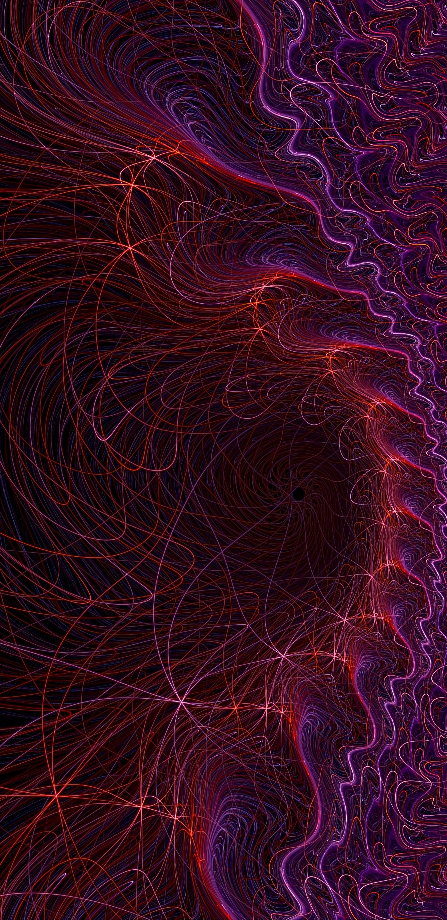 Red and Blue Lights on Black Background. Wallpaper in 1440x2960 Resolution