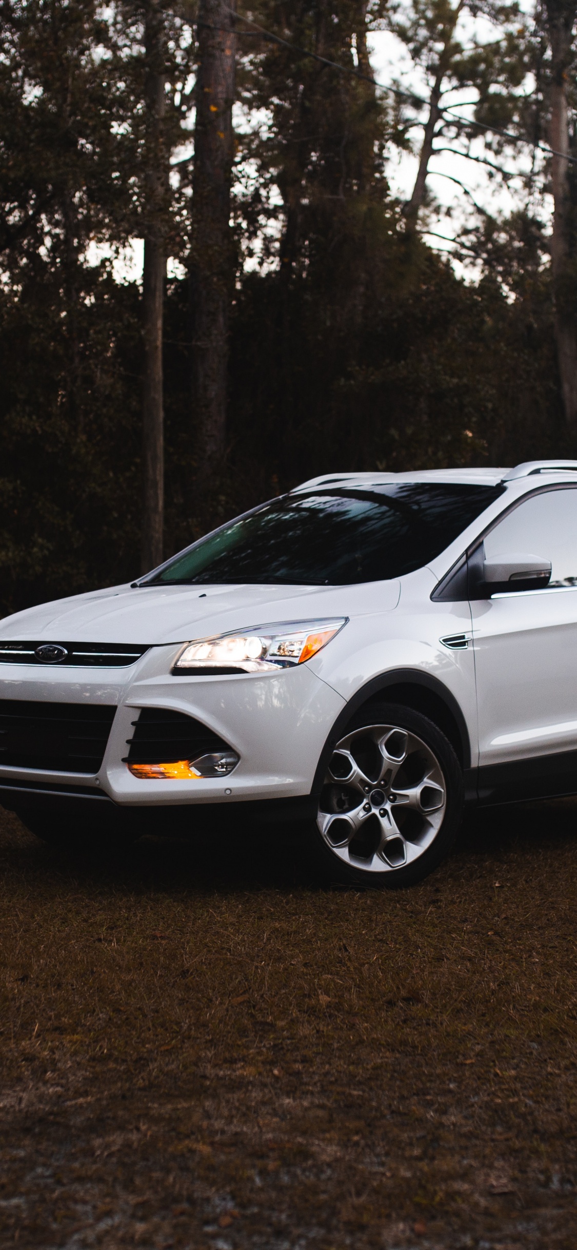 Bmw m 3 Blanco Estacionado en el Bosque Durante el Día. Wallpaper in 1125x2436 Resolution