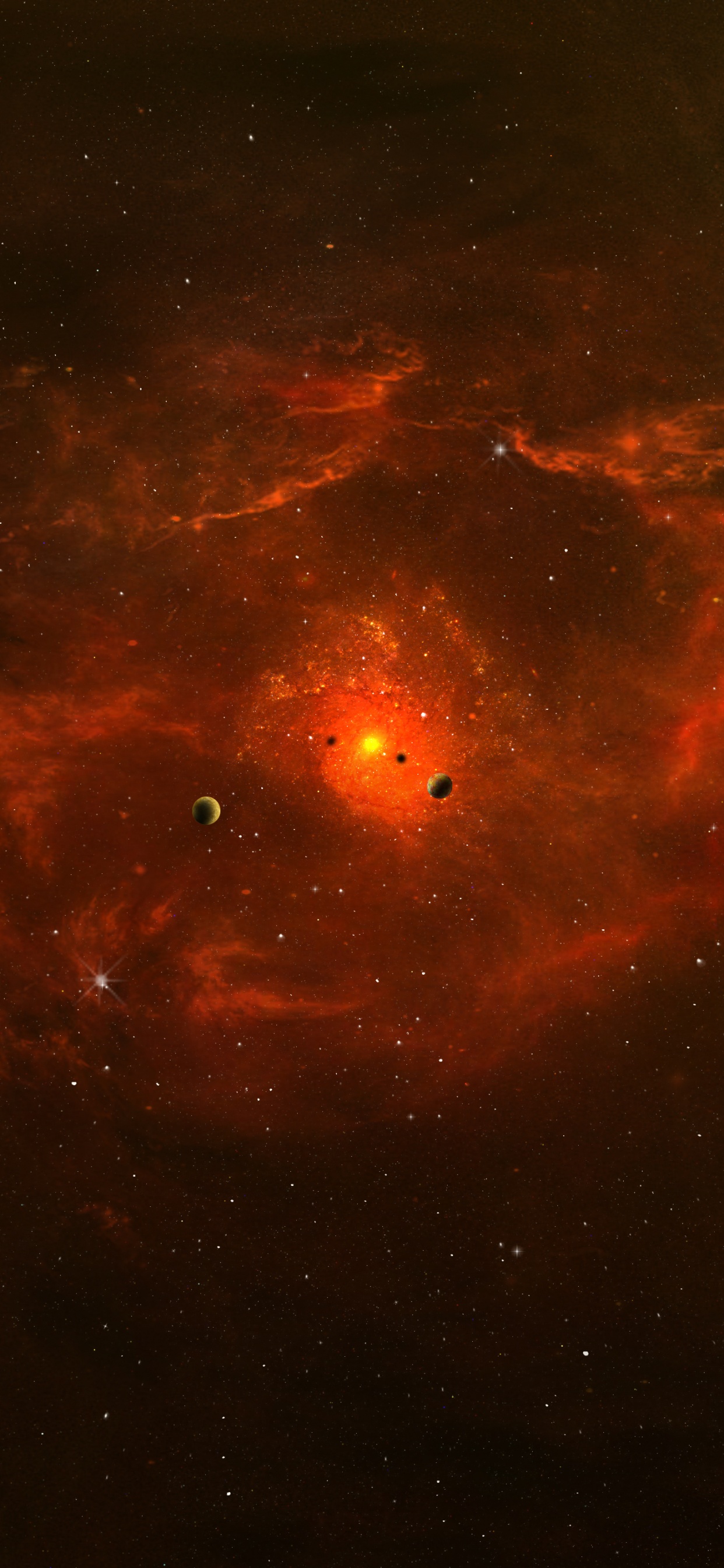 Galaxia Roja y Negra Con Estrellas. Wallpaper in 1242x2688 Resolution