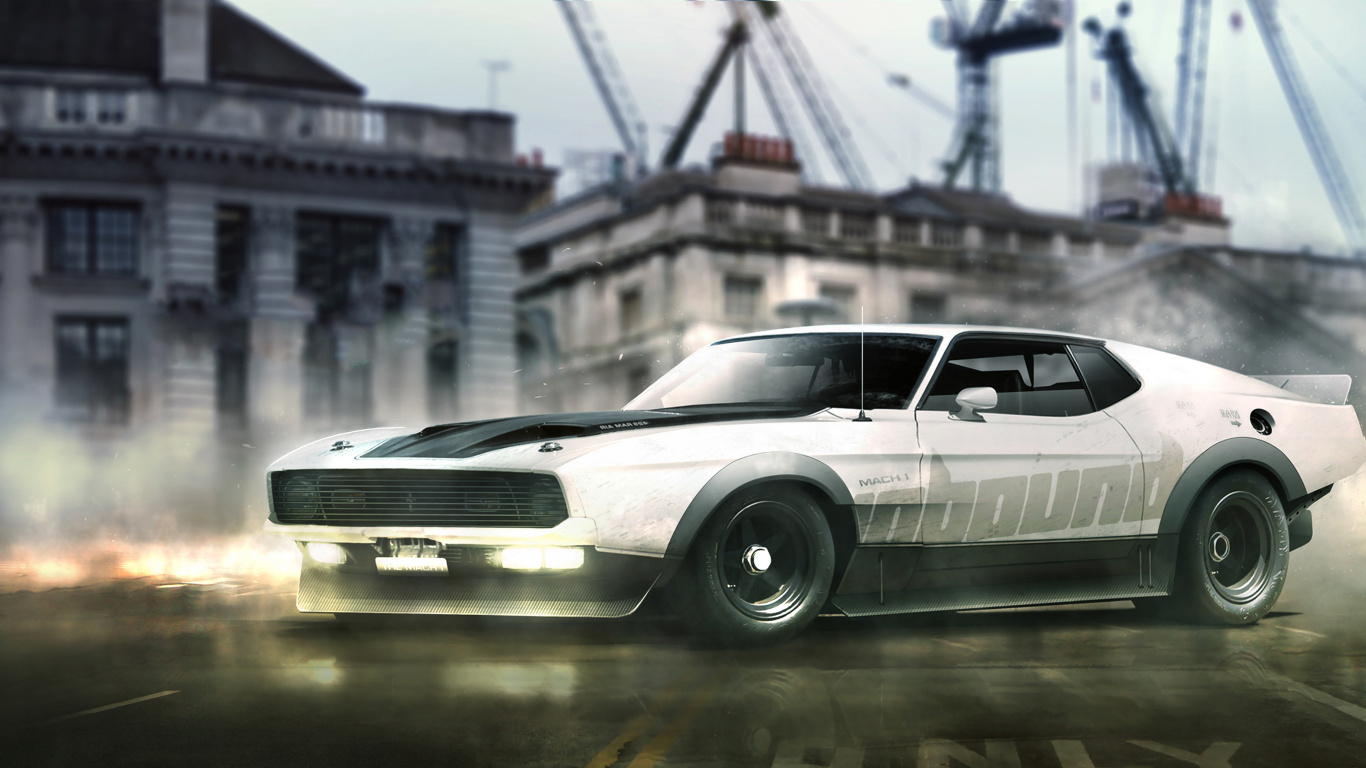 Coupé Blanc Sur Route Pendant la Journée. Wallpaper in 1366x768 Resolution