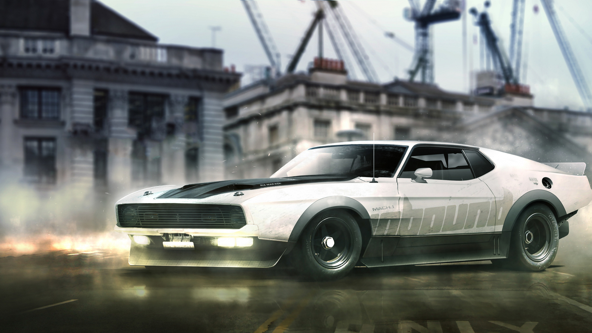 Coupé Blanc Sur Route Pendant la Journée. Wallpaper in 1920x1080 Resolution