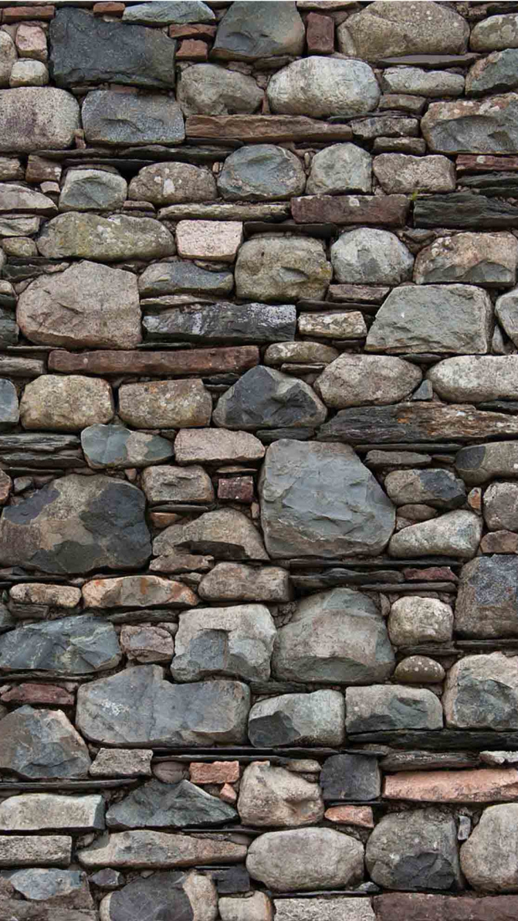 石壁, 砖, 挡土墙, 砌砖, 鹅卵石 壁纸 750x1334 允许