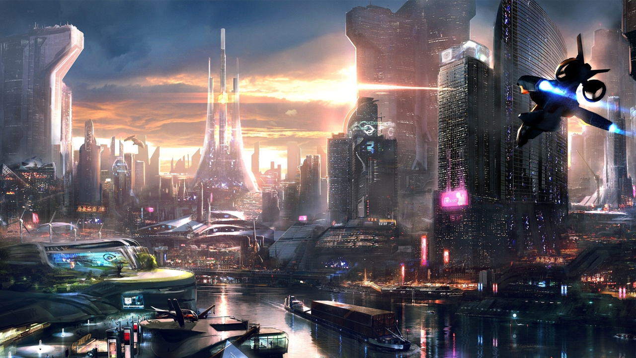 概念艺术, 艺术, 庞克, 艺术家, 城市景观 壁纸 1280x720 允许