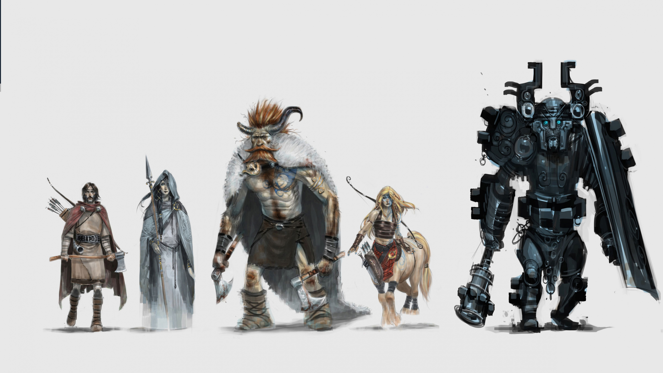 Hombre en Traje Blanco y Negro Con Rifle Negro y Marrón. Wallpaper in 2560x1440 Resolution