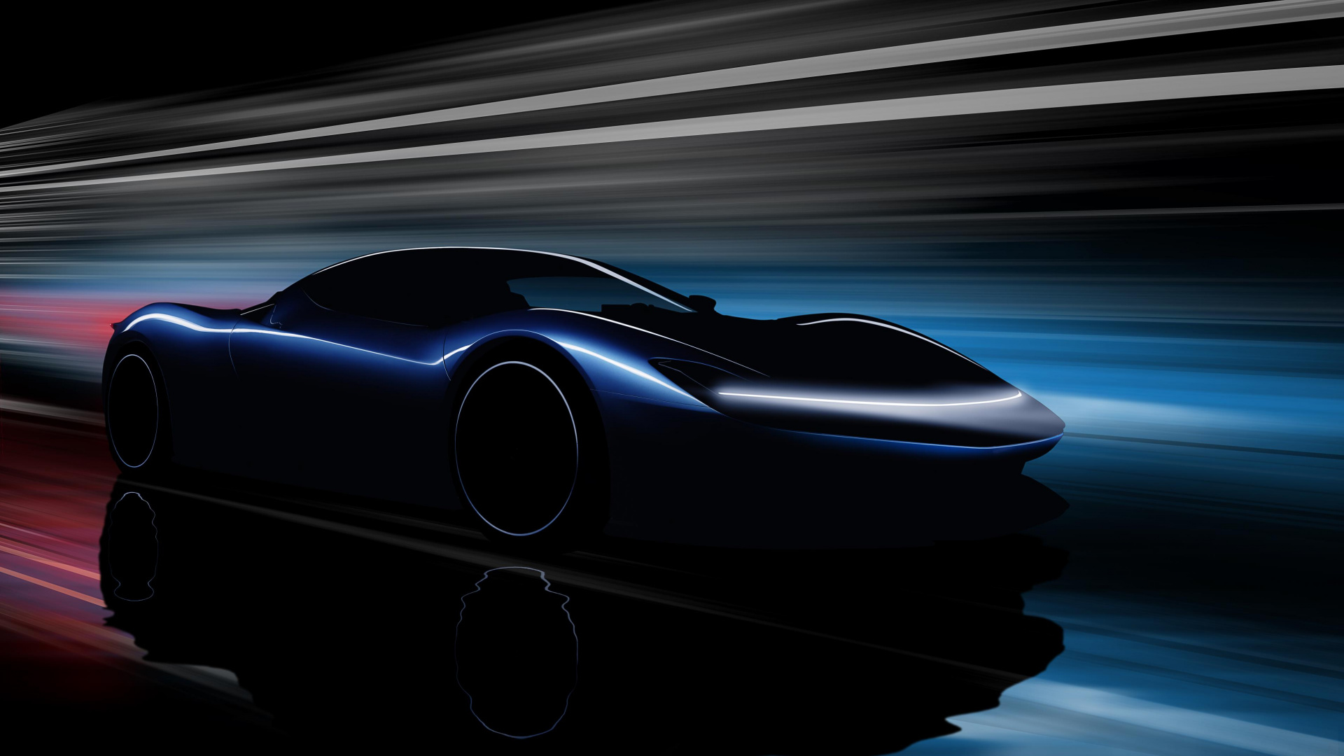 Schwarzer Lamborghini Aventador in Einer Stadt. Wallpaper in 1920x1080 Resolution