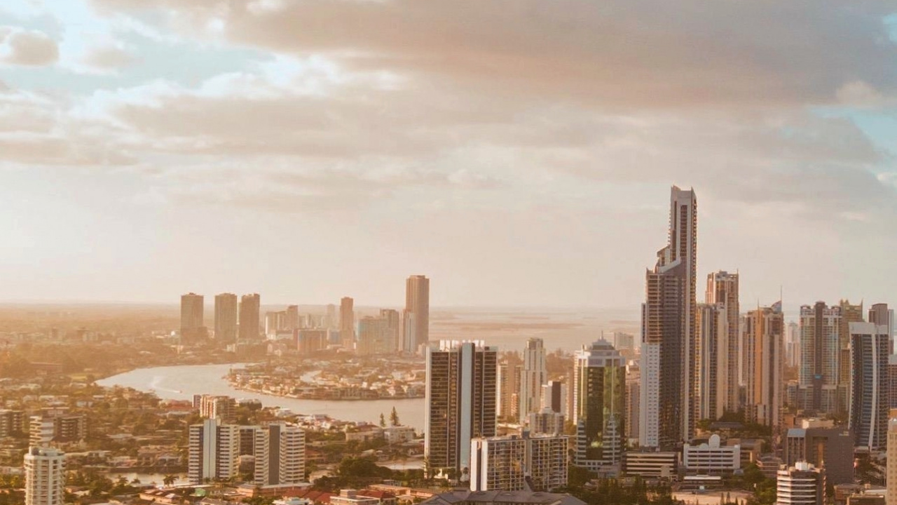 Cityscape, Gold Coast, Building, Cloud, Water. Wallpaper in 1280x720 Resolution