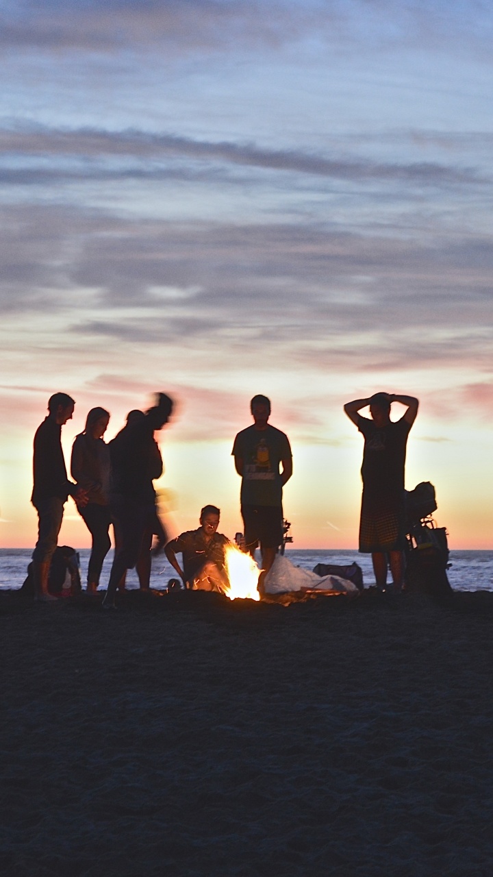 Strand, Meer, Sonnenuntergang, Horizont, Ozean. Wallpaper in 720x1280 Resolution