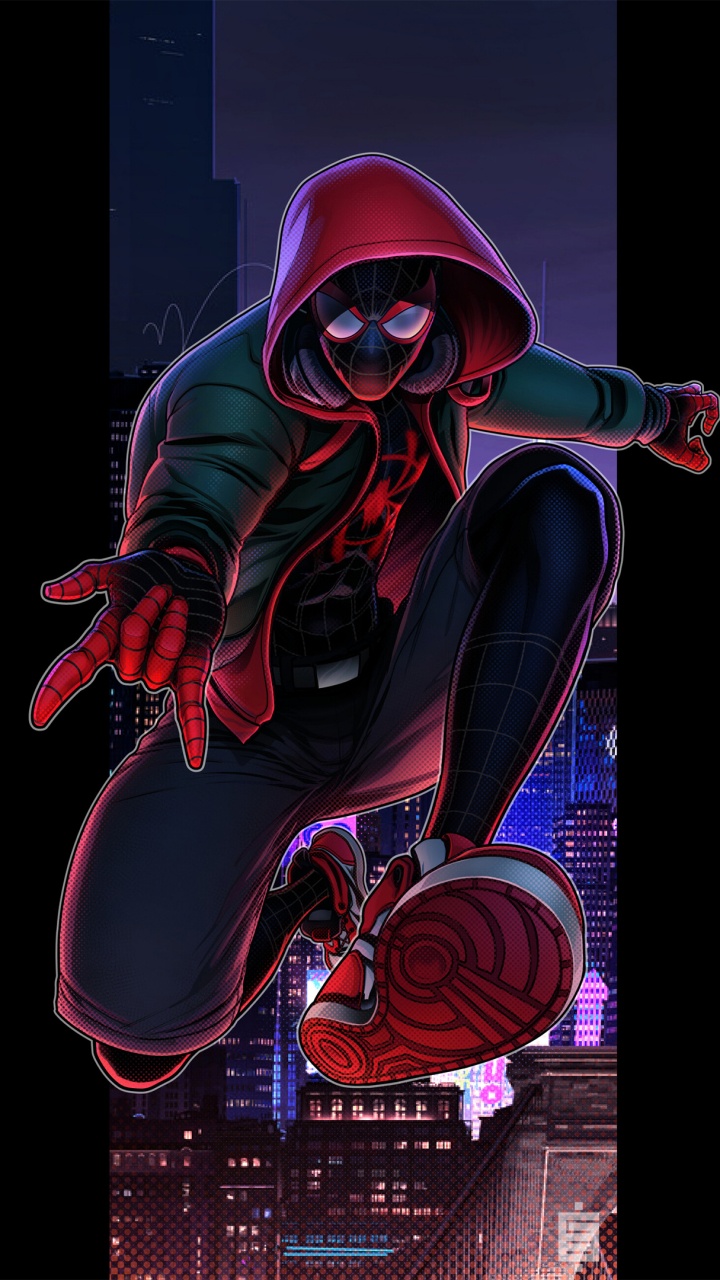 Spider-man, Miles Morales, Darkness, Gwen Stacy, Marvels Spider-man Miles Morales. Wallpaper in 720x1280 Resolution