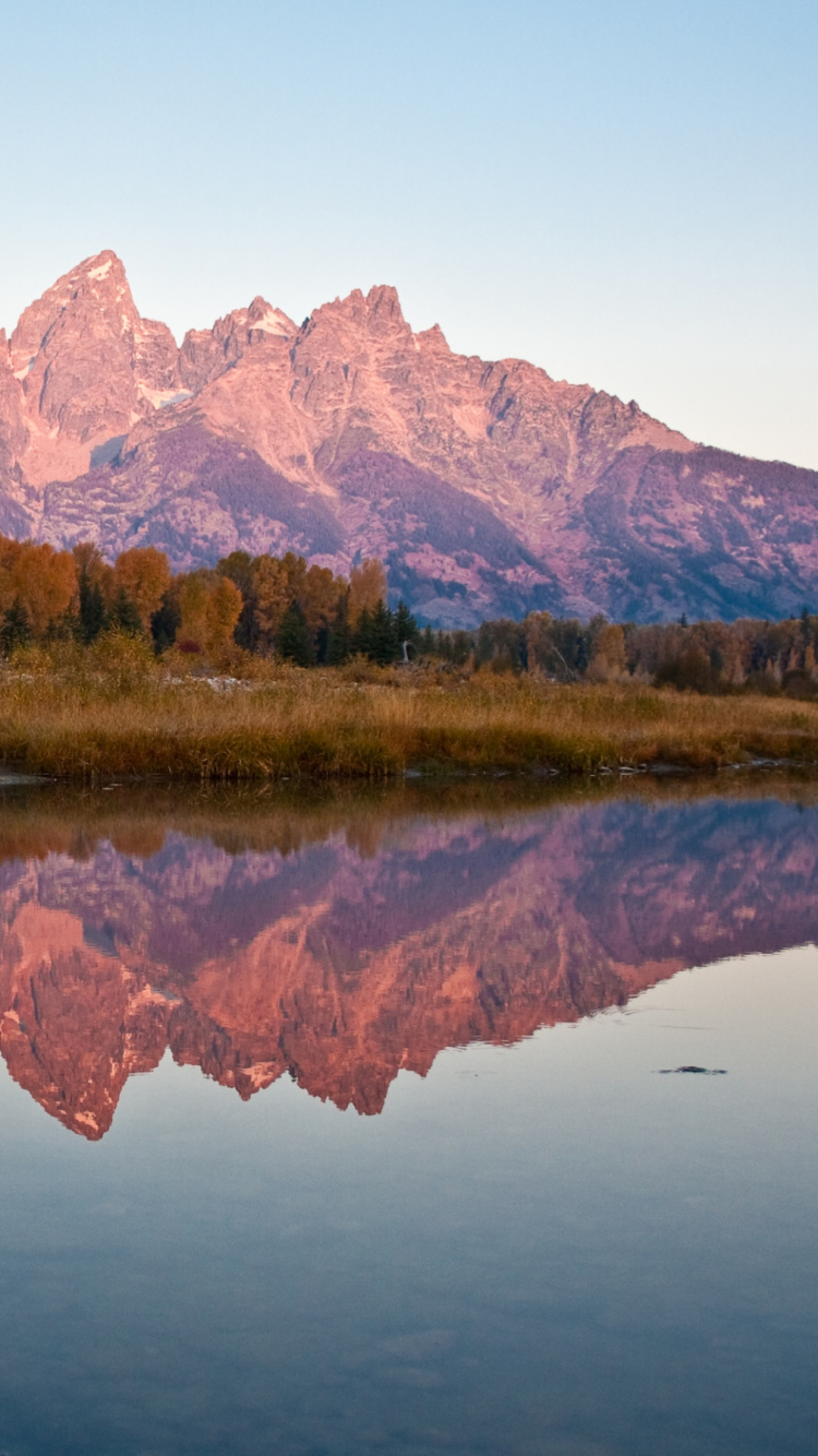 Árboles Verdes Cerca Del Lago y la Montaña Durante el Día. Wallpaper in 750x1334 Resolution