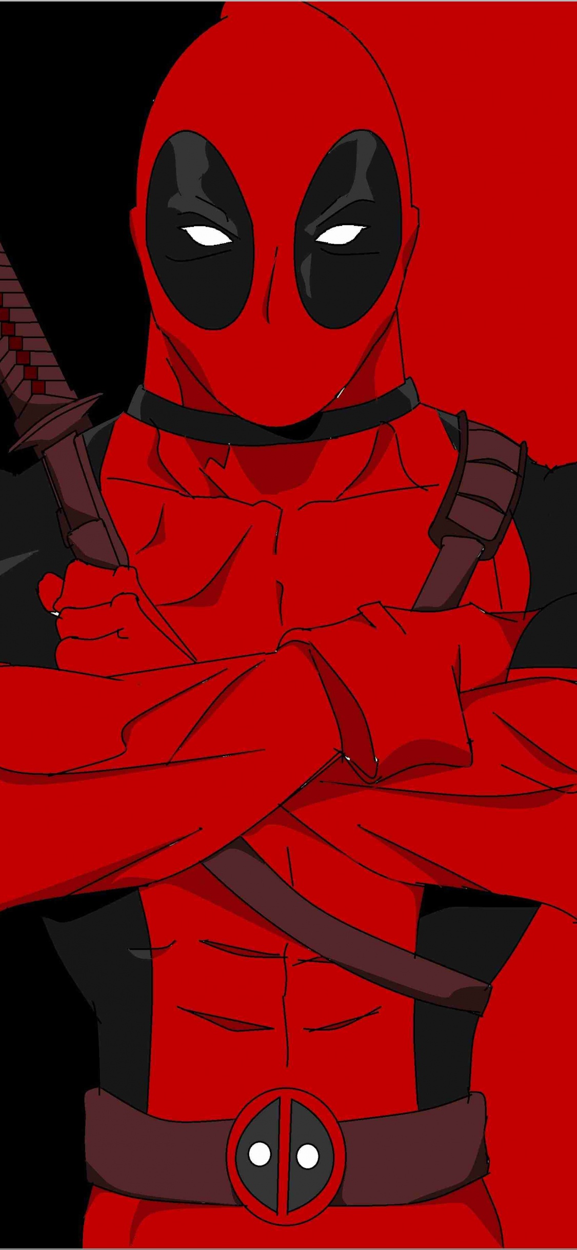 Red and Black Spider Man Illustration. Wallpaper in 1125x2436 Resolution