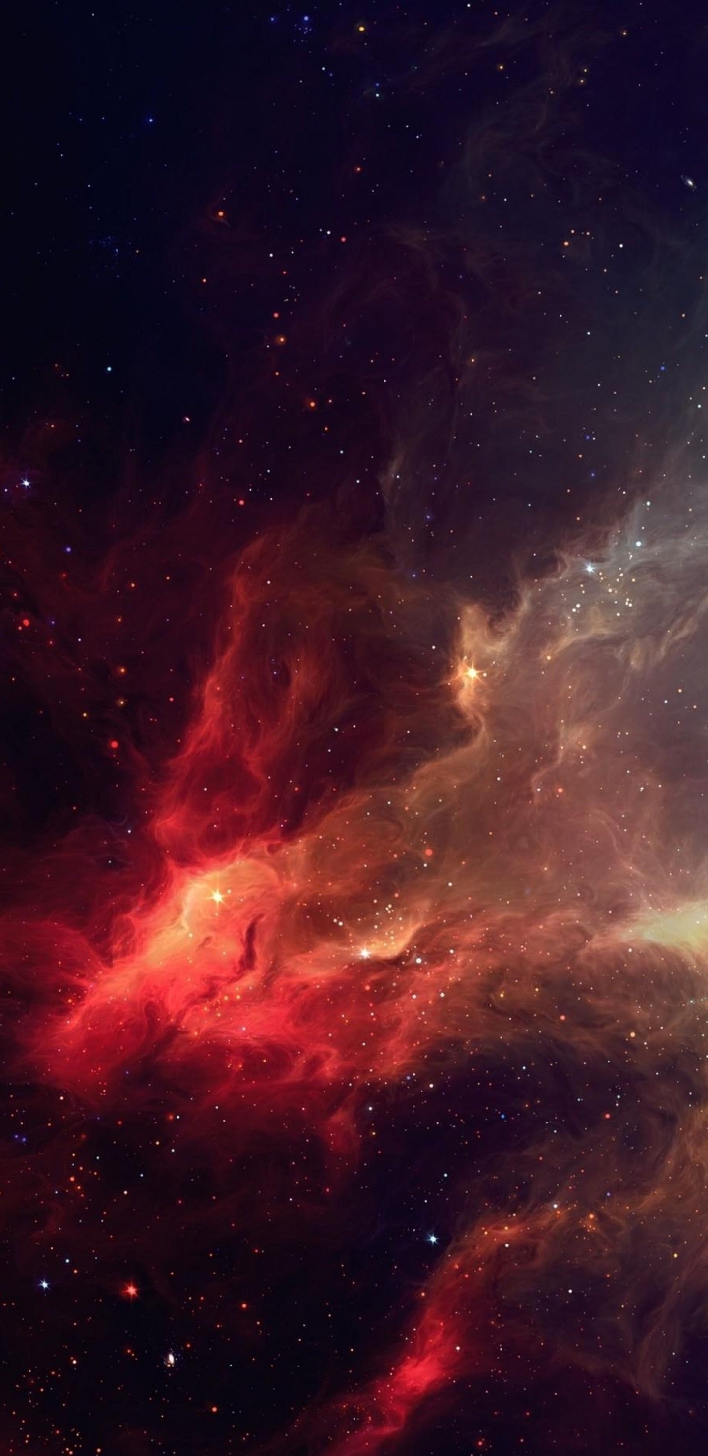 Black and Red Galaxy Illustration. Wallpaper in 1440x2960 Resolution