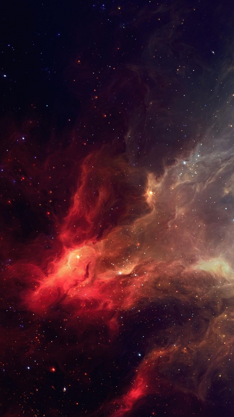 Black and Red Galaxy Illustration. Wallpaper in 750x1334 Resolution