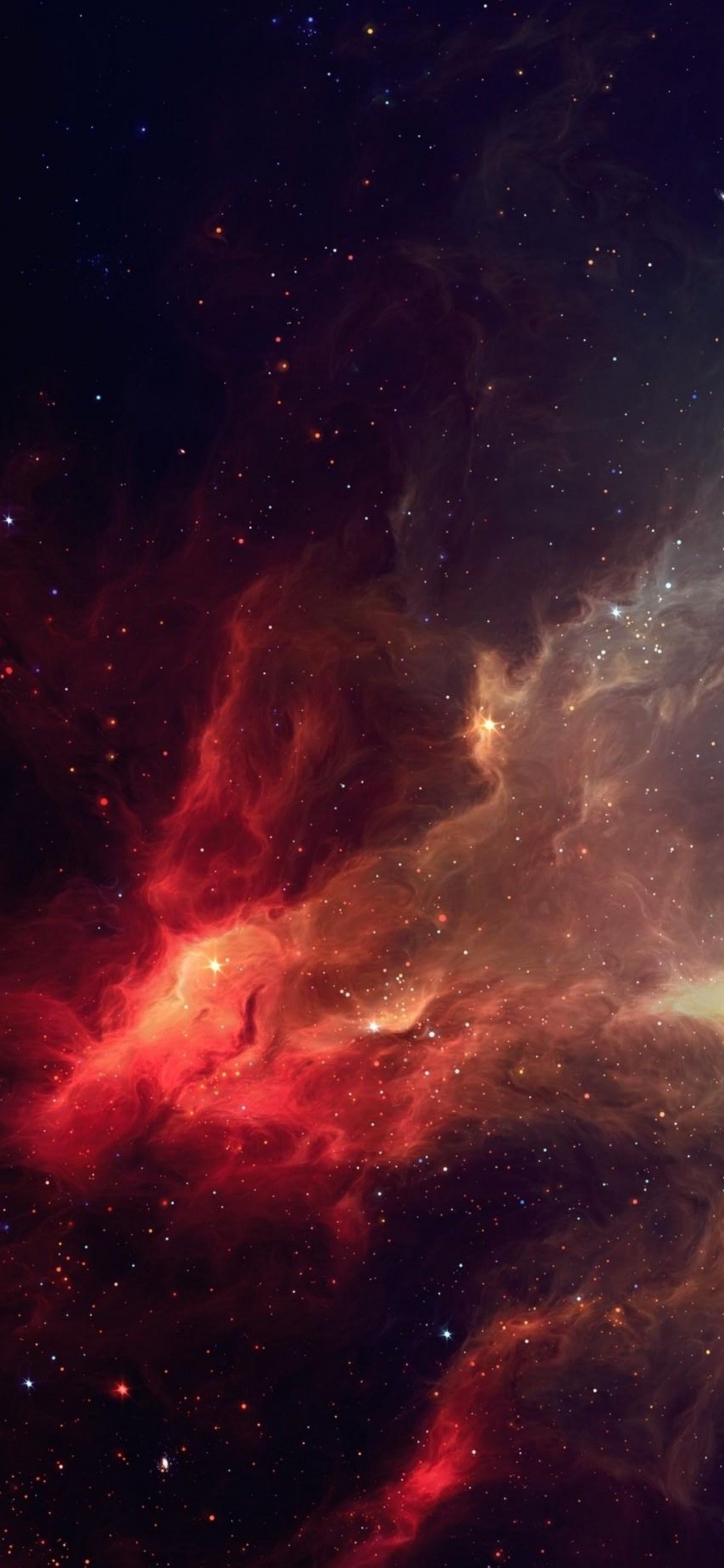 Ilustración de Galaxia Negra y Roja. Wallpaper in 1242x2688 Resolution