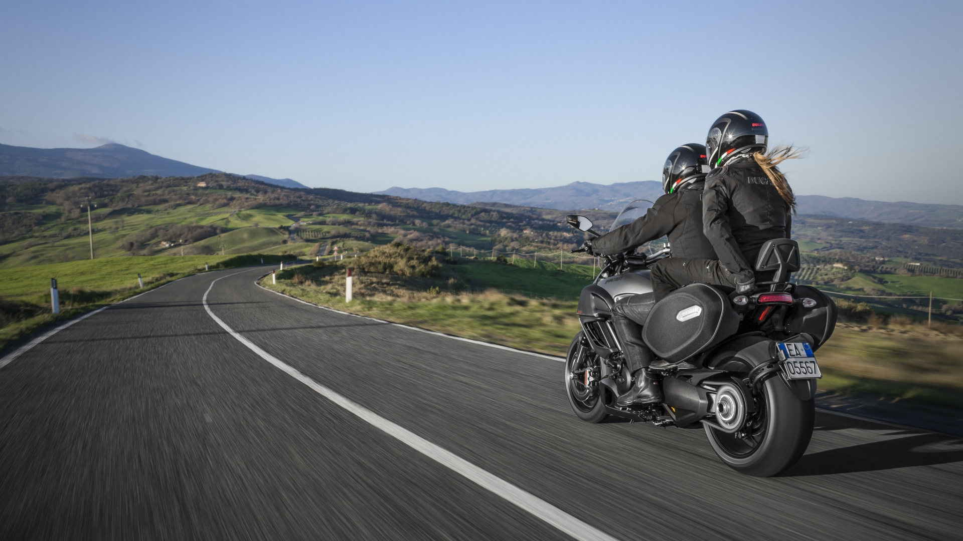 Man in Black Helmet Riding Motorcycle on Road During Daytime. Wallpaper in 1920x1080 Resolution