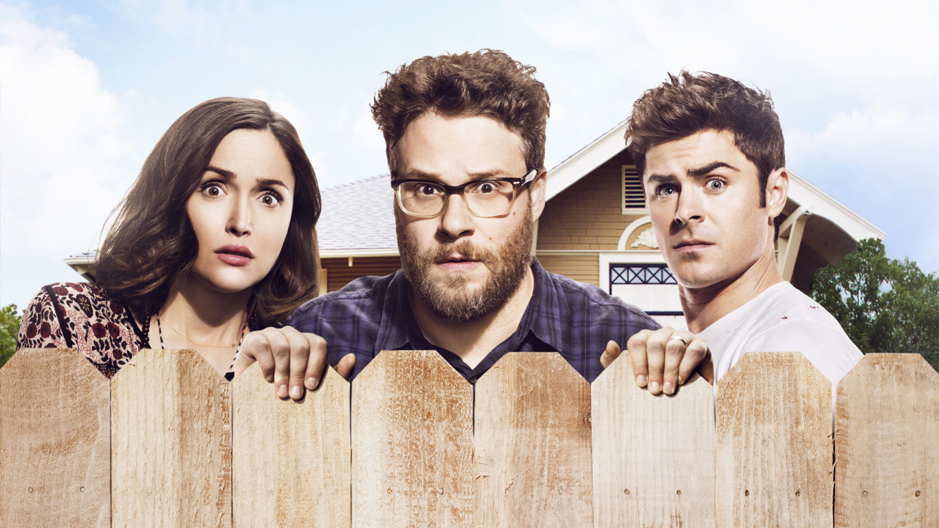 Mauvais Voisins, Seth Rogen, Zac Efron, Rose Byrne, Voisin. Wallpaper in 1366x768 Resolution