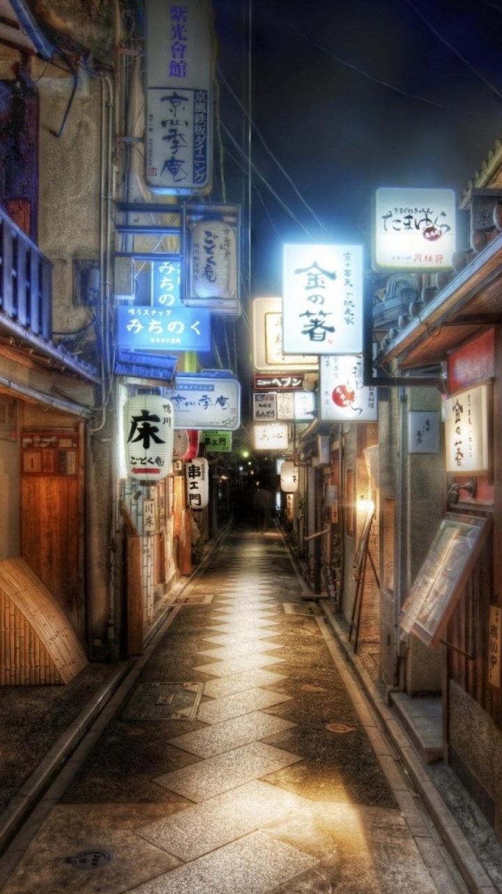 巷子里, 街, 东京, 京都 壁纸 720x1280 允许
