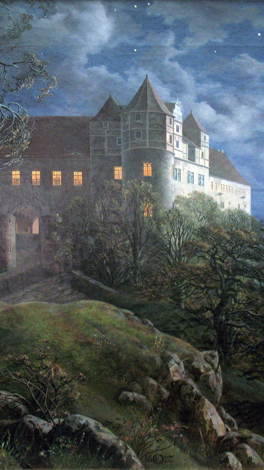 Weißes Und Braunes Betongebäude in Der Nähe Von Grünen Bäumen Unter Blauem Himmel. Wallpaper in 1080x1920 Resolution