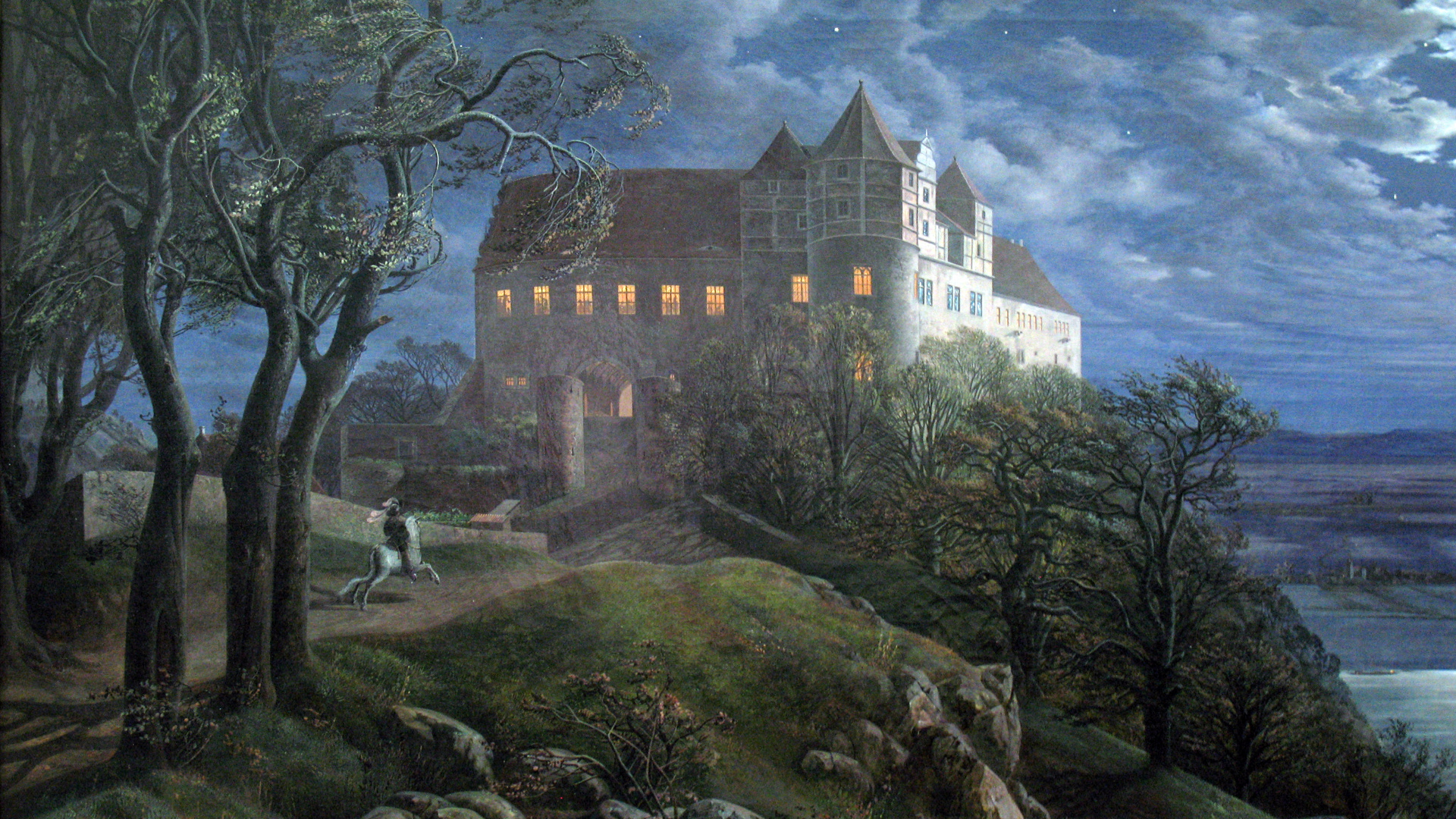 Bâtiment en Béton Blanc et Marron Près D'arbres Verts Sous Ciel Bleu. Wallpaper in 1920x1080 Resolution