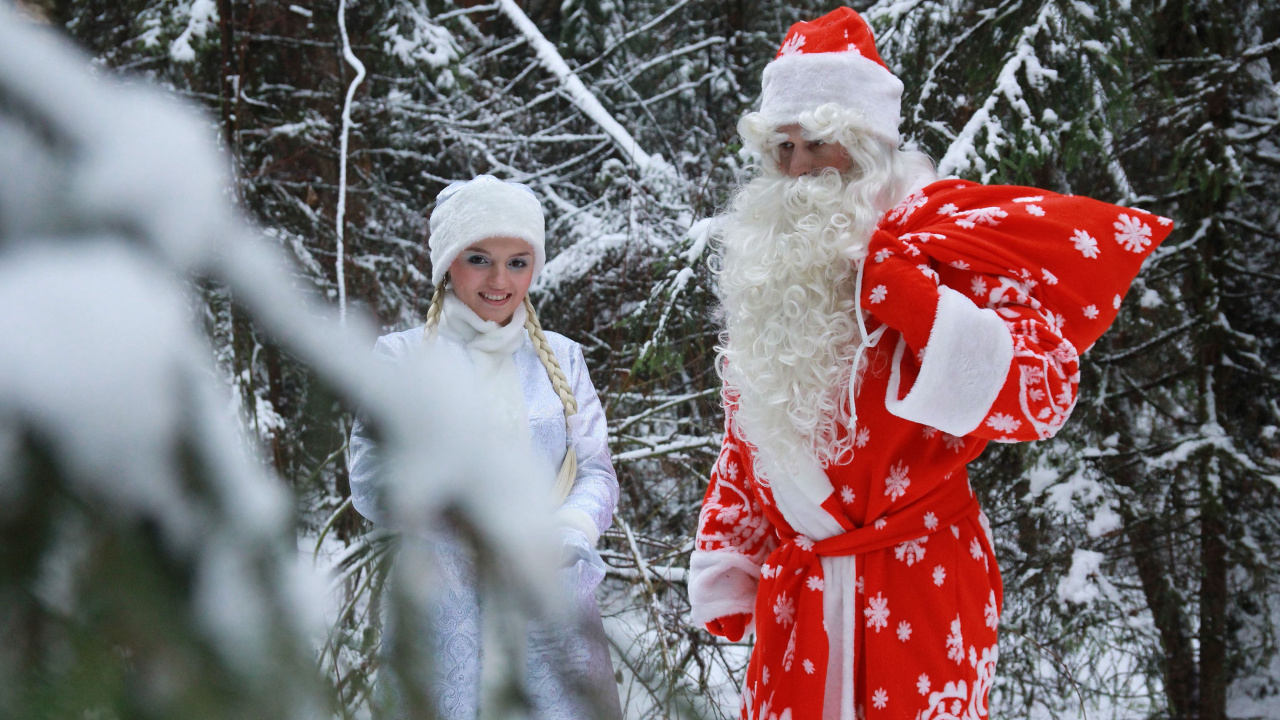 Ded Moroz, Santa Claus, Grandfather, Snow, Winter. Wallpaper in 1280x720 Resolution
