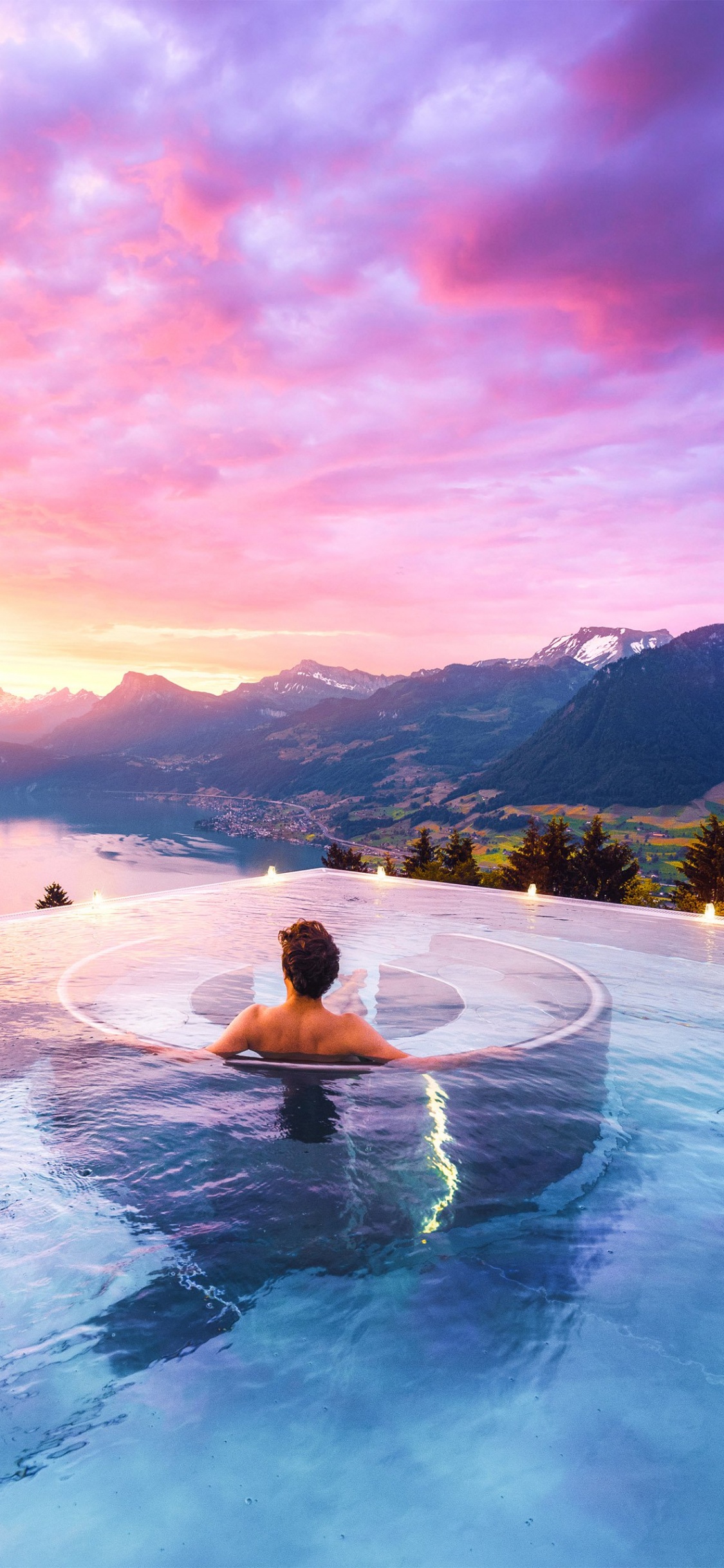 Water, Cloud, Water Resources, Mountain, Body of Water. Wallpaper in 1125x2436 Resolution