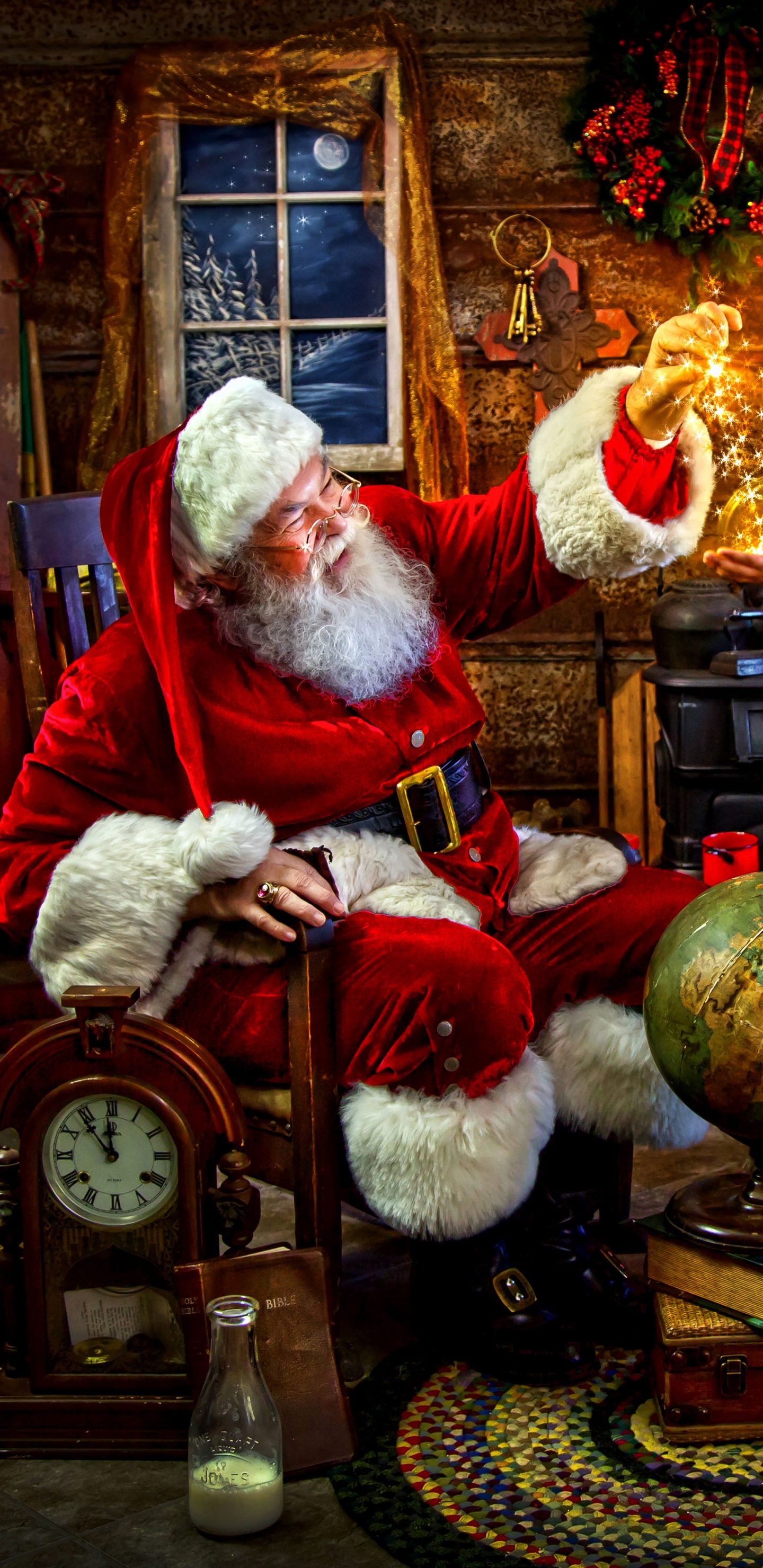 Santa Claus, Christmas Day, Christmas, Event, Holiday. Wallpaper in 1440x2960 Resolution