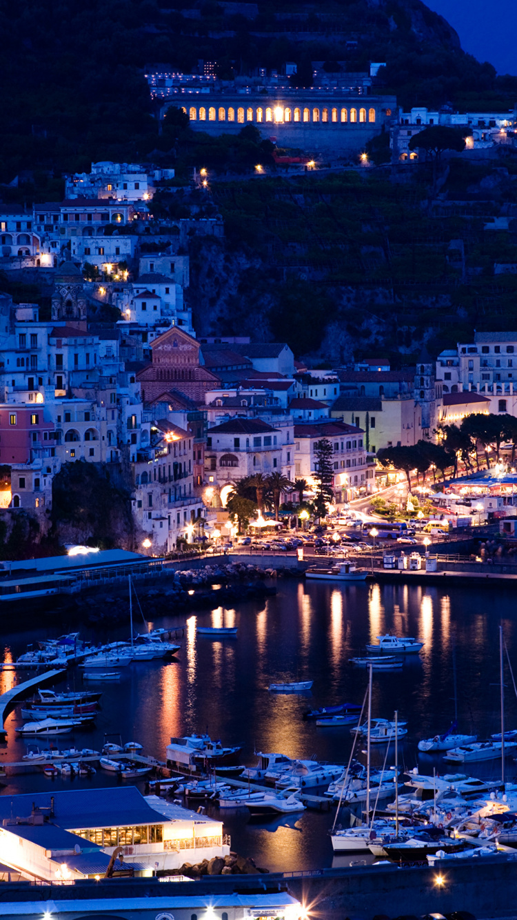 Skyline Der Stadt Bei Nacht Night. Wallpaper in 750x1334 Resolution