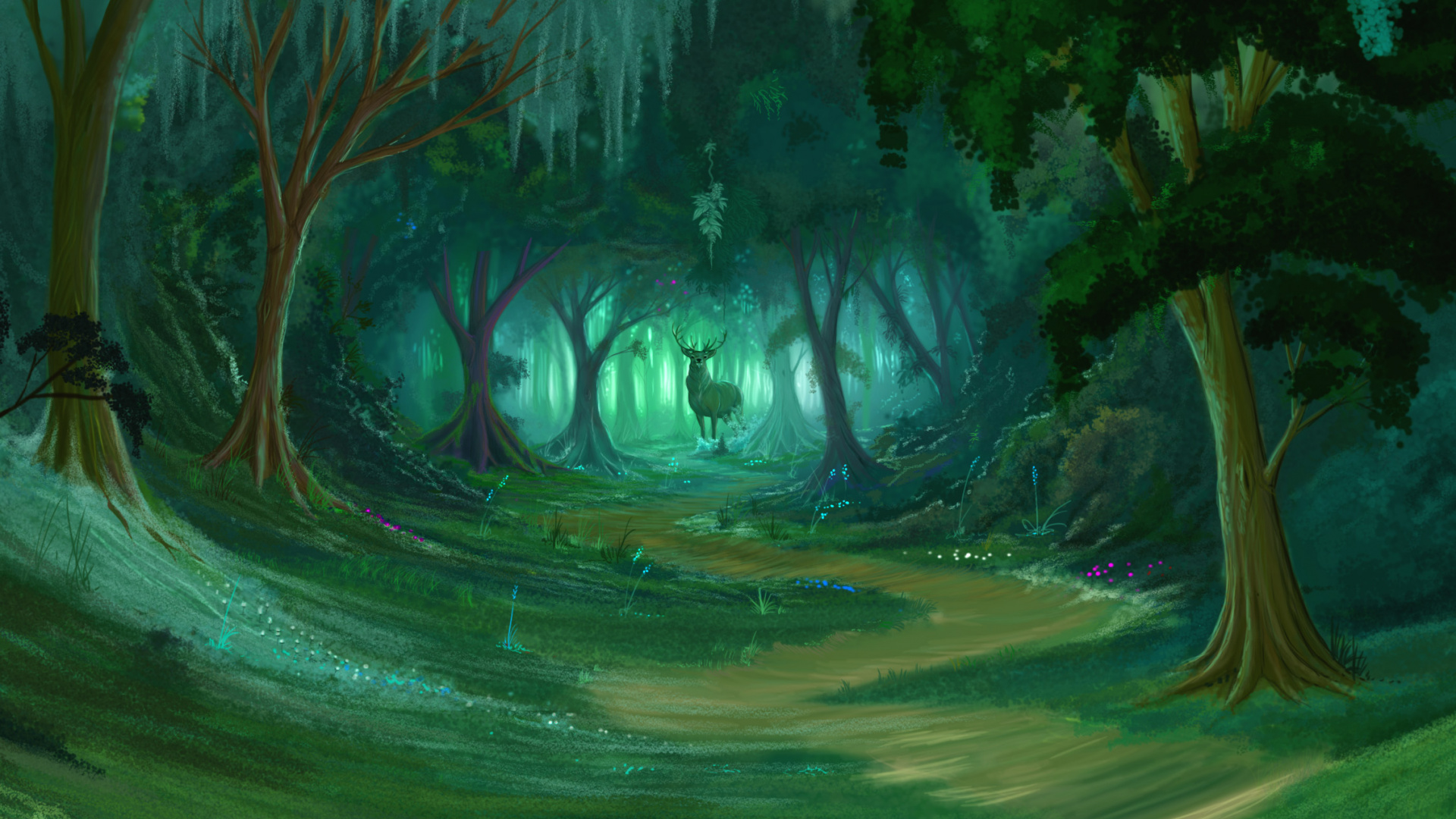 Campo de Hierba Verde Con Arboles. Wallpaper in 1920x1080 Resolution