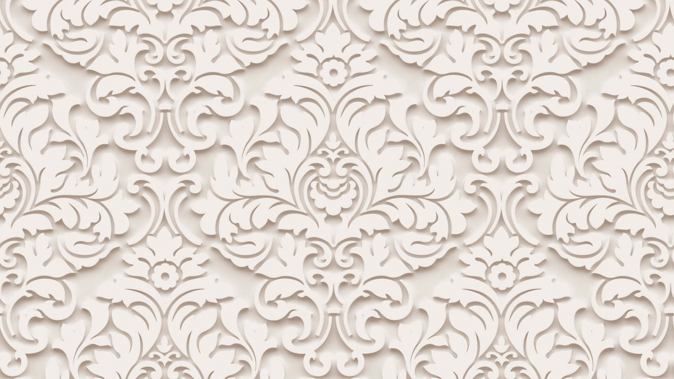 Weißes Und Schwarzes Florales Textil. Wallpaper in 1366x768 Resolution