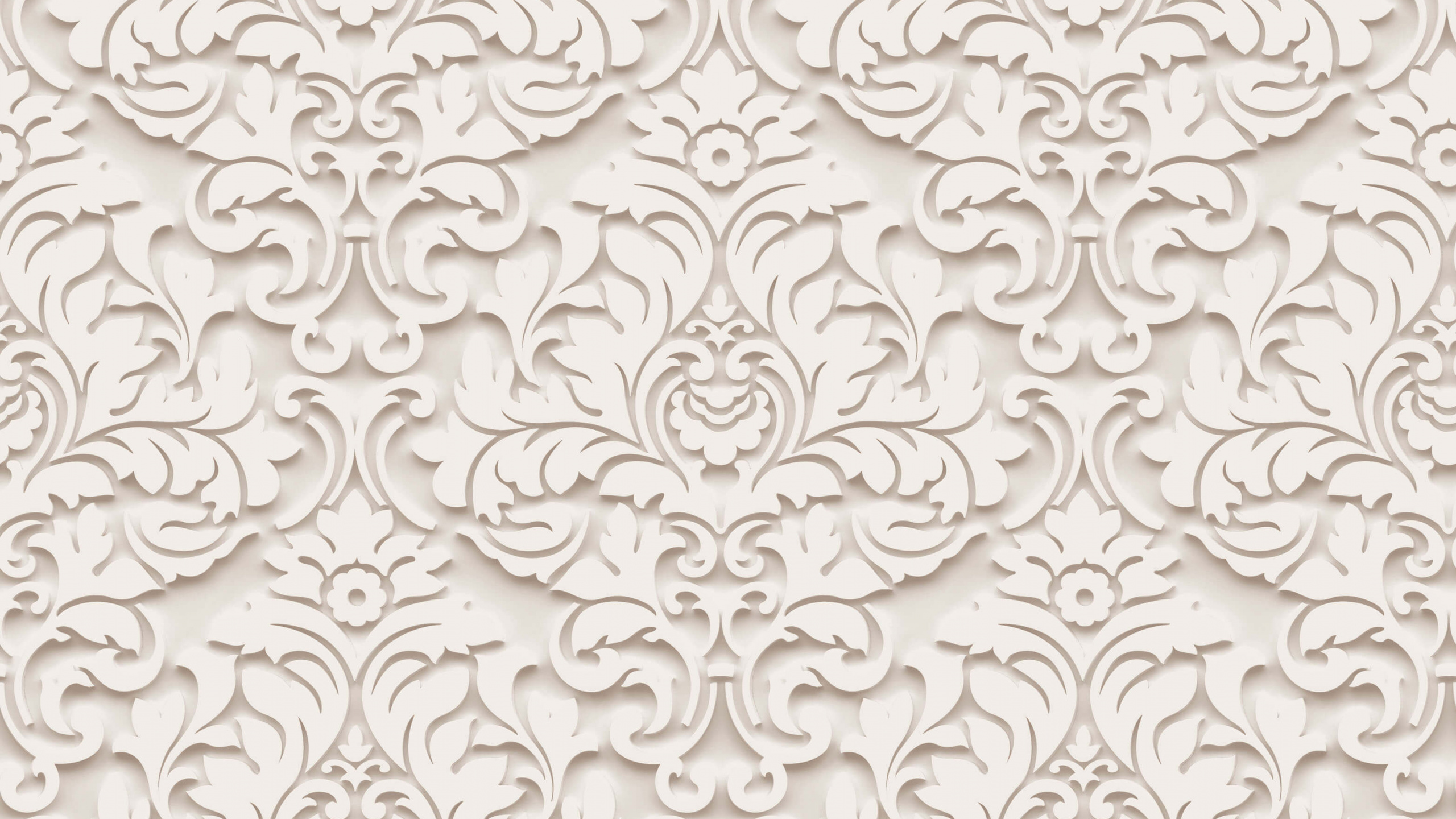 Weißes Und Schwarzes Florales Textil. Wallpaper in 2560x1440 Resolution