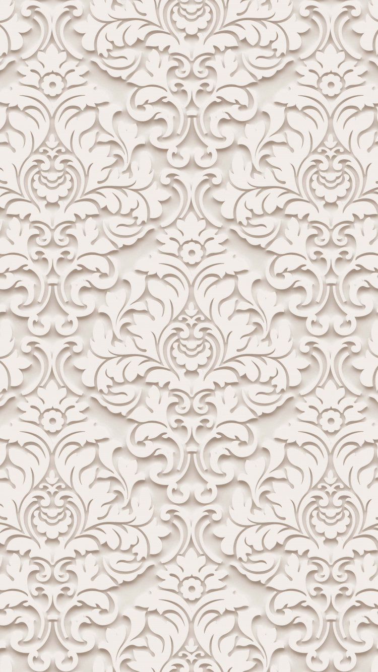 Weißes Und Schwarzes Florales Textil. Wallpaper in 750x1334 Resolution