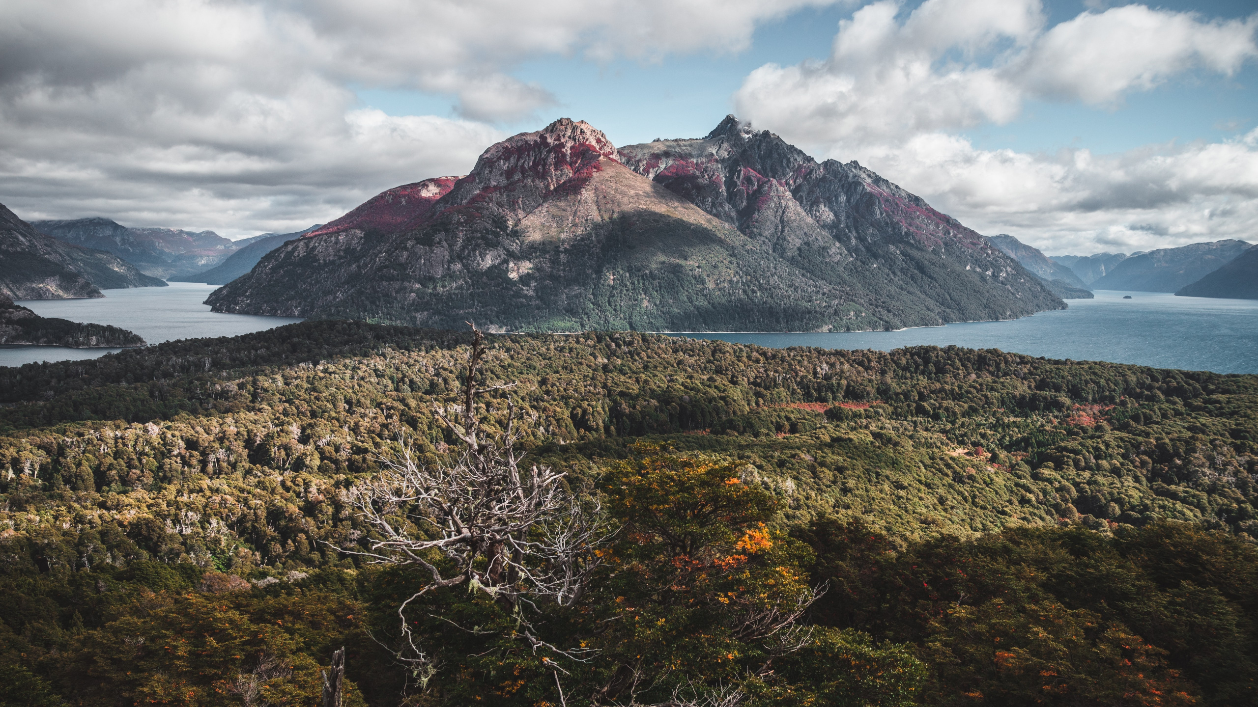 Mountain Range, Mountain, Cloud, Water, Plant. Wallpaper in 2560x1440 Resolution
