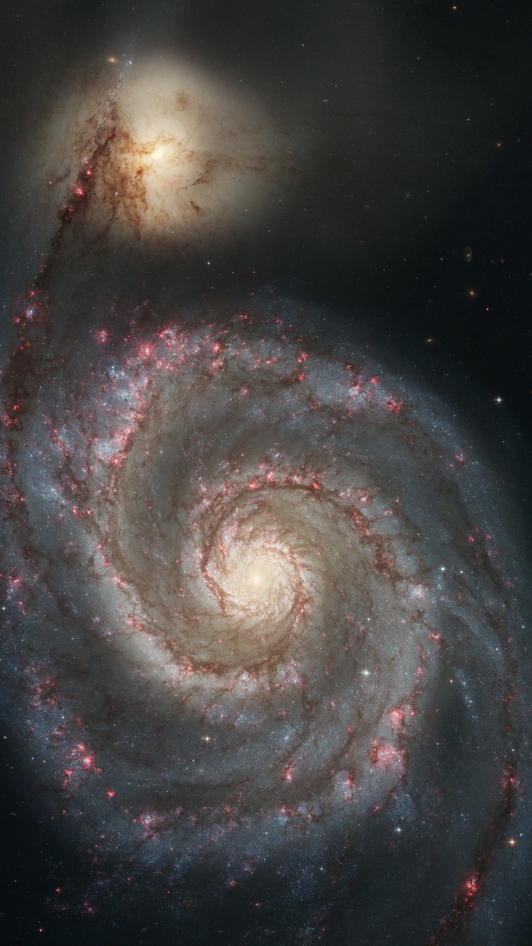 Hubble M51, Galaxia, Galaxia de Hidromasaje, la Astronomía, Galaxia Espiral. Wallpaper in 1080x1920 Resolution