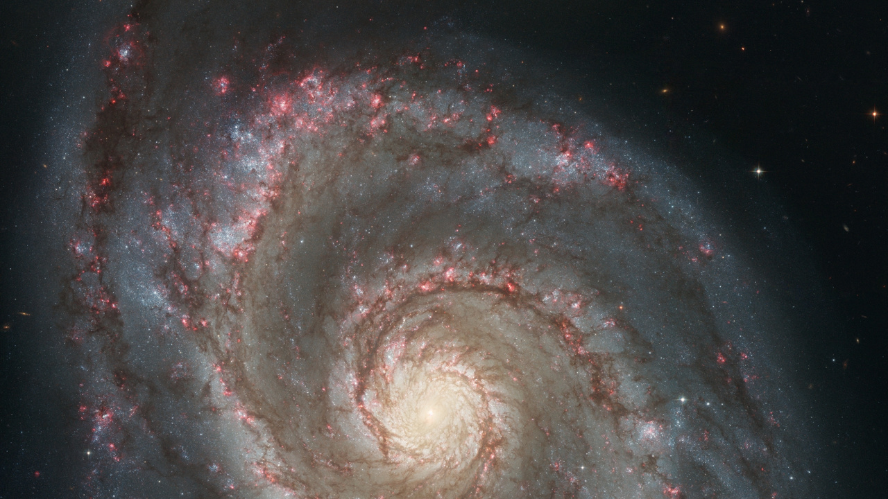 Hubble M51, Galaxia, Galaxia de Hidromasaje, la Astronomía, Galaxia Espiral. Wallpaper in 1280x720 Resolution