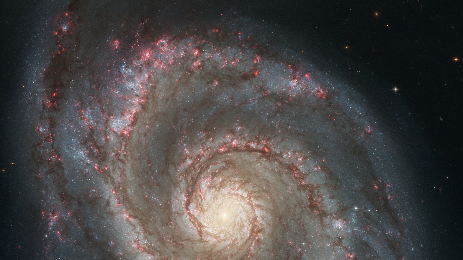 Hubble M51, Galaxia, Galaxia de Hidromasaje, la Astronomía, Galaxia Espiral. Wallpaper in 1920x1080 Resolution