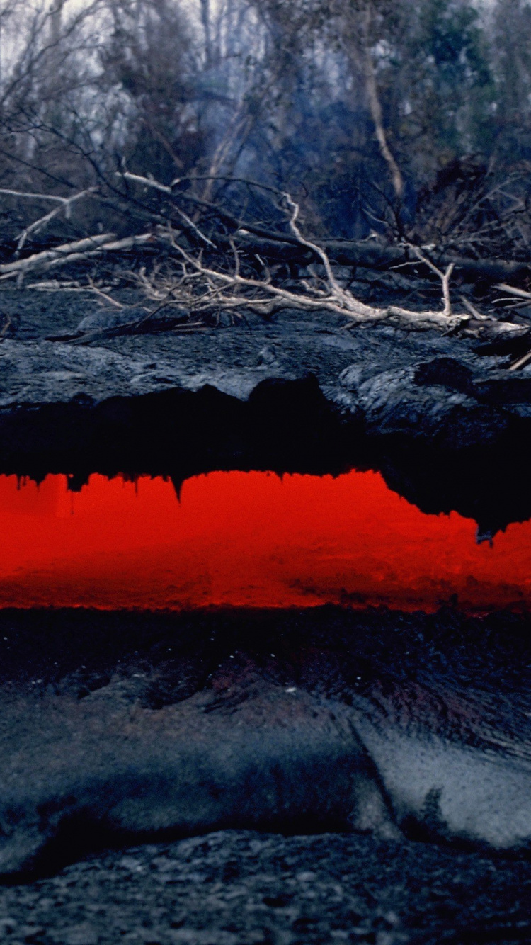 熔岩, 性质, 反射, 冻结, 天空 壁纸 750x1334 允许