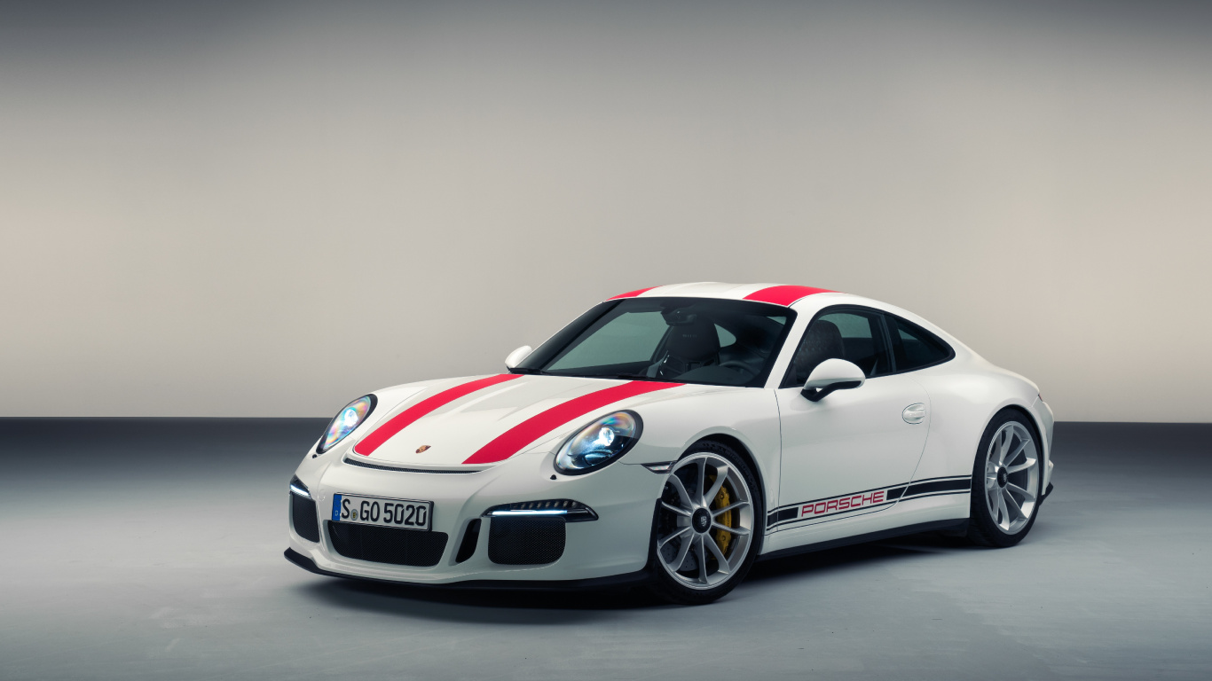 Weißer Und Roter Porsche 911. Wallpaper in 1366x768 Resolution
