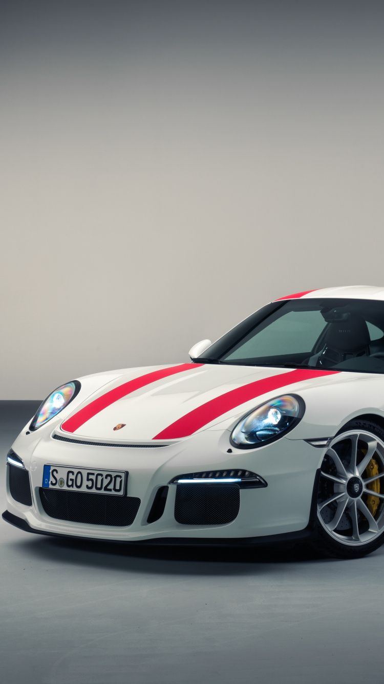 Porsche 911 Blanco y Rojo. Wallpaper in 750x1334 Resolution