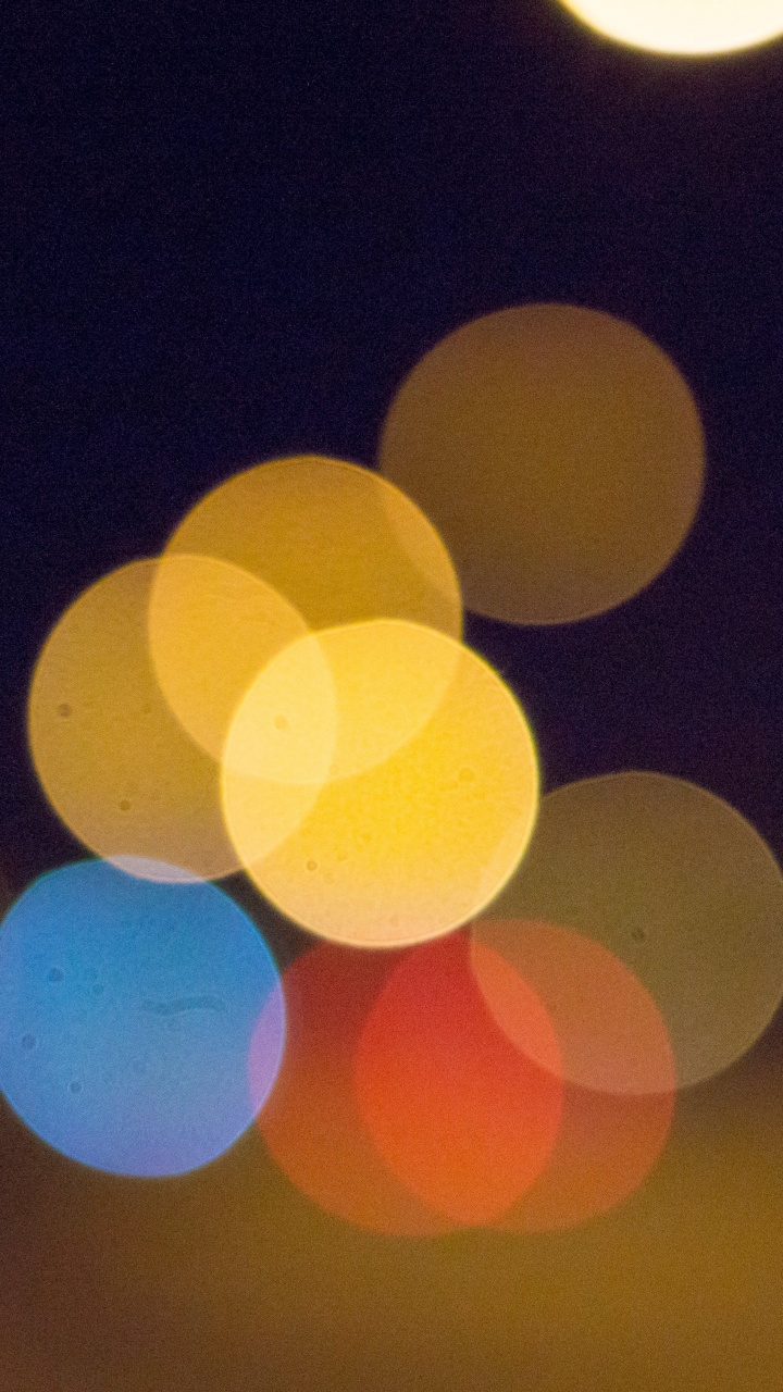 Yellow and White Bokeh Lights. Wallpaper in 720x1280 Resolution