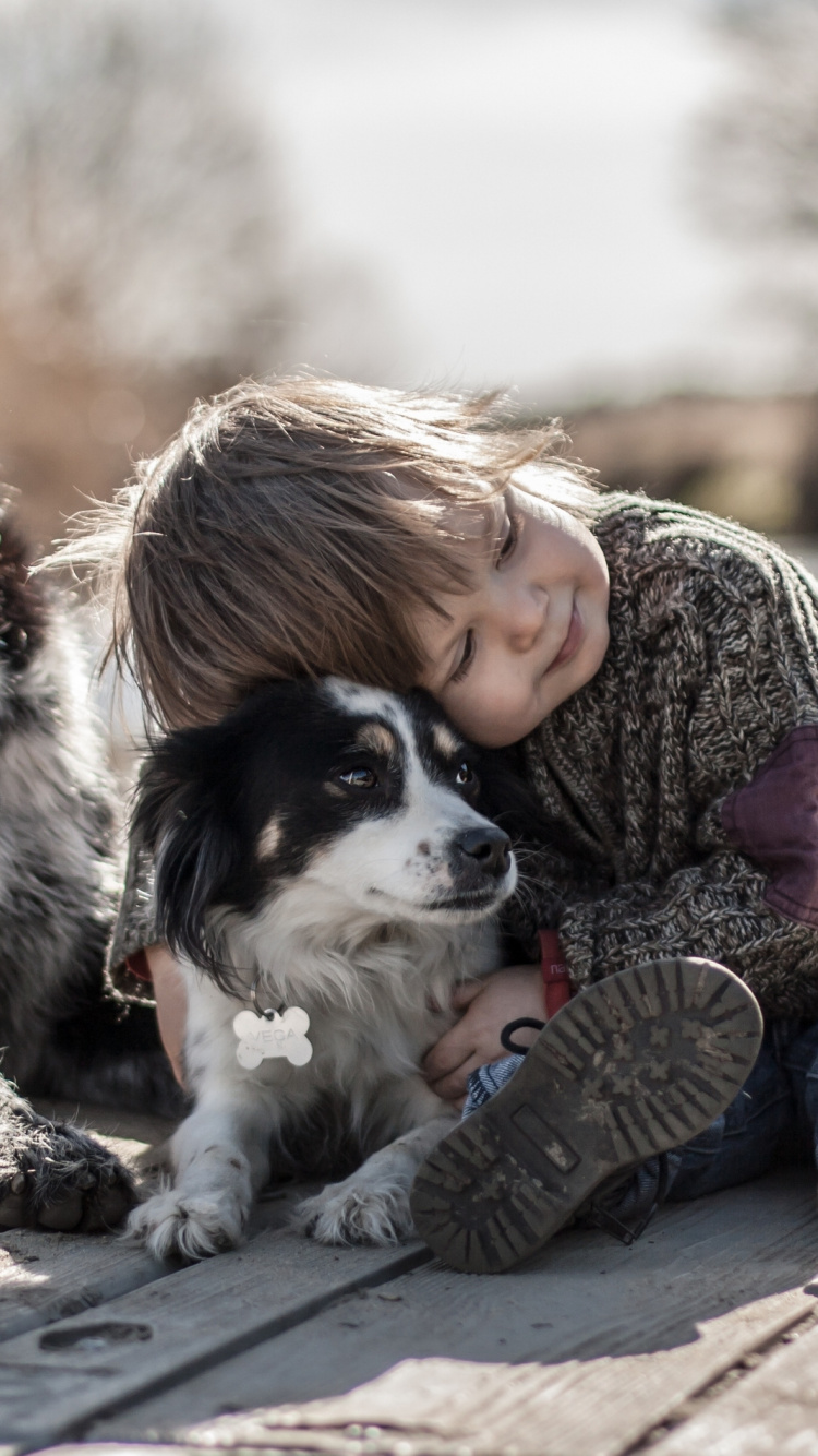 Chien, Race de Chien, Communication, Animal, Enfant. Wallpaper in 750x1334 Resolution