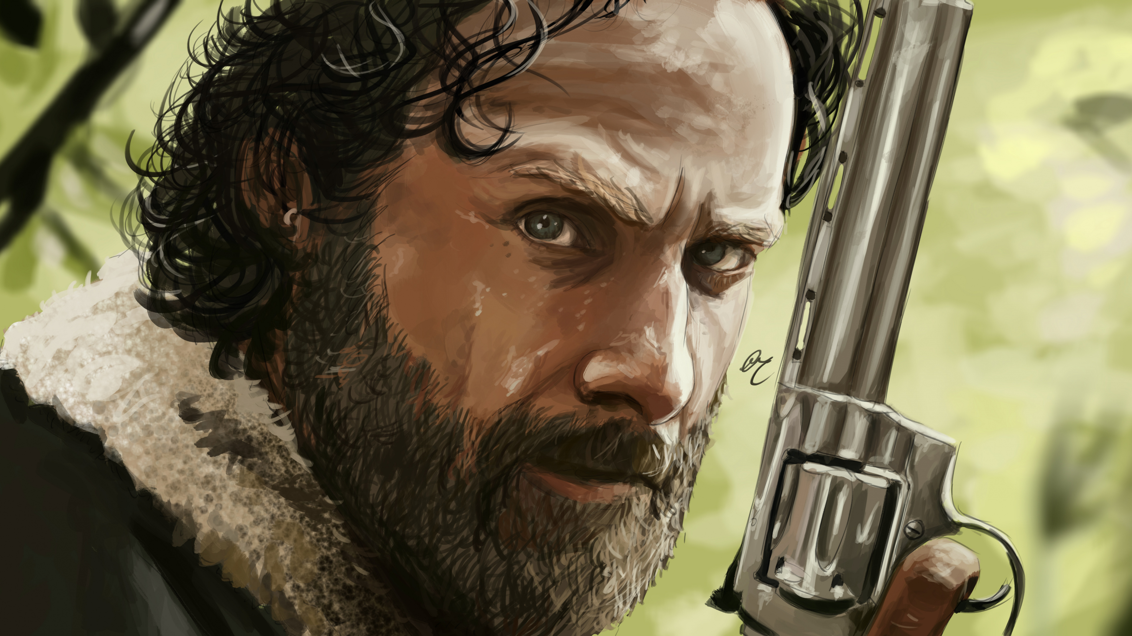 Man Holding Silver Revolver Pistol. Wallpaper in 3840x2160 Resolution