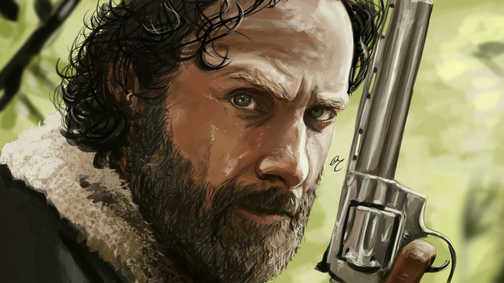 Homme Tenant un Pistolet Revolver en Argent. Wallpaper in 1920x1080 Resolution